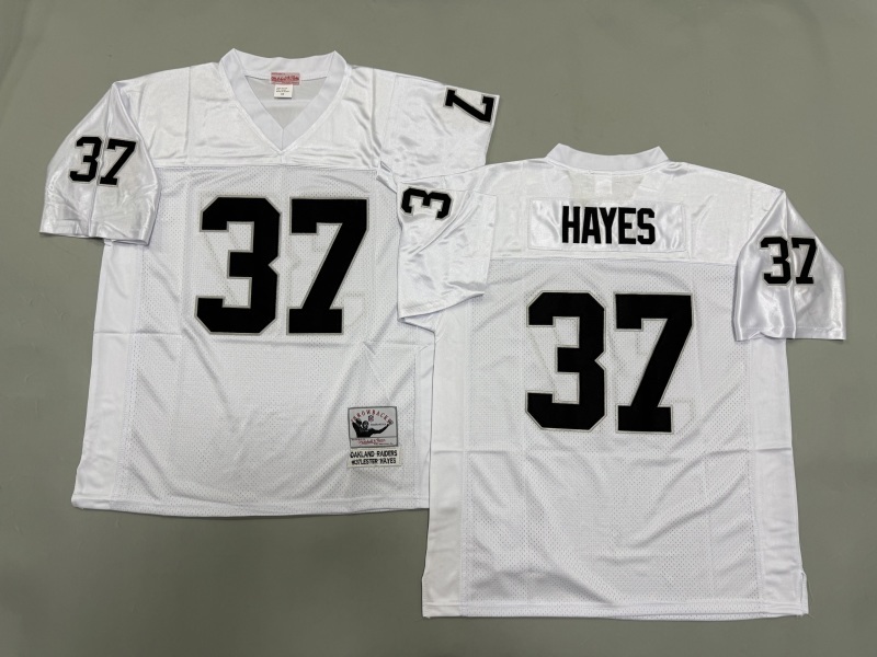 Men 2025 Nike Oakland Raiders #37 Hayes white Throwback Limited NFL Jersey style 001->oakland raiders->NFL Jersey